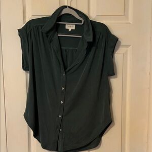 Lou & Grey (Loft) Green Women's Button-Down Shirt